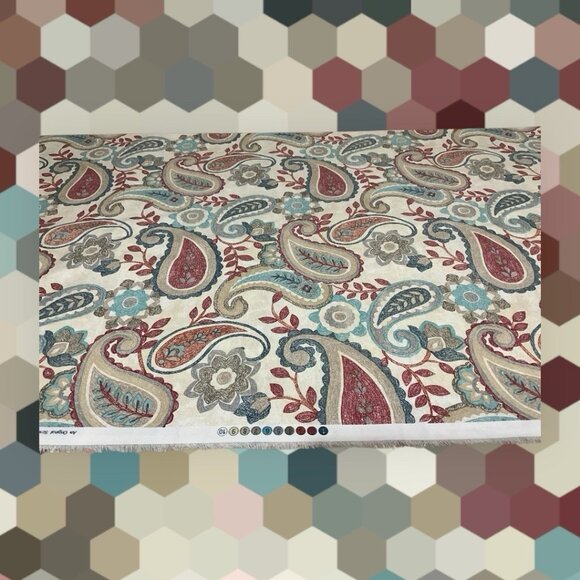 Richloom Solarium Fabric Paisley Floral Screen Print Home Decor Weight 5 Yards - Picture 6 of 16